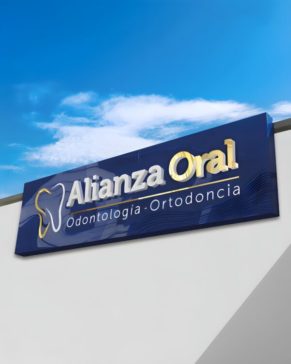 Aviso en acrilico 3d luminoso volumetrico para clinica de odontologia