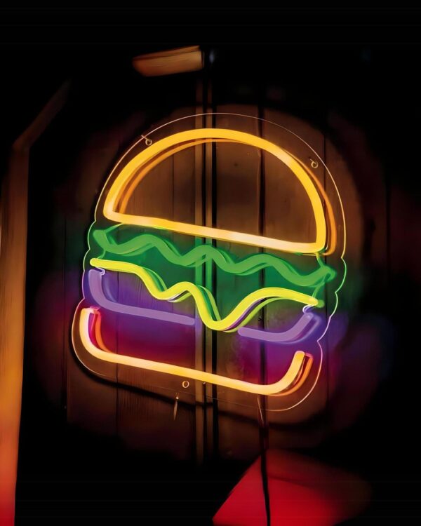 Letrero Hamburguesa Neón