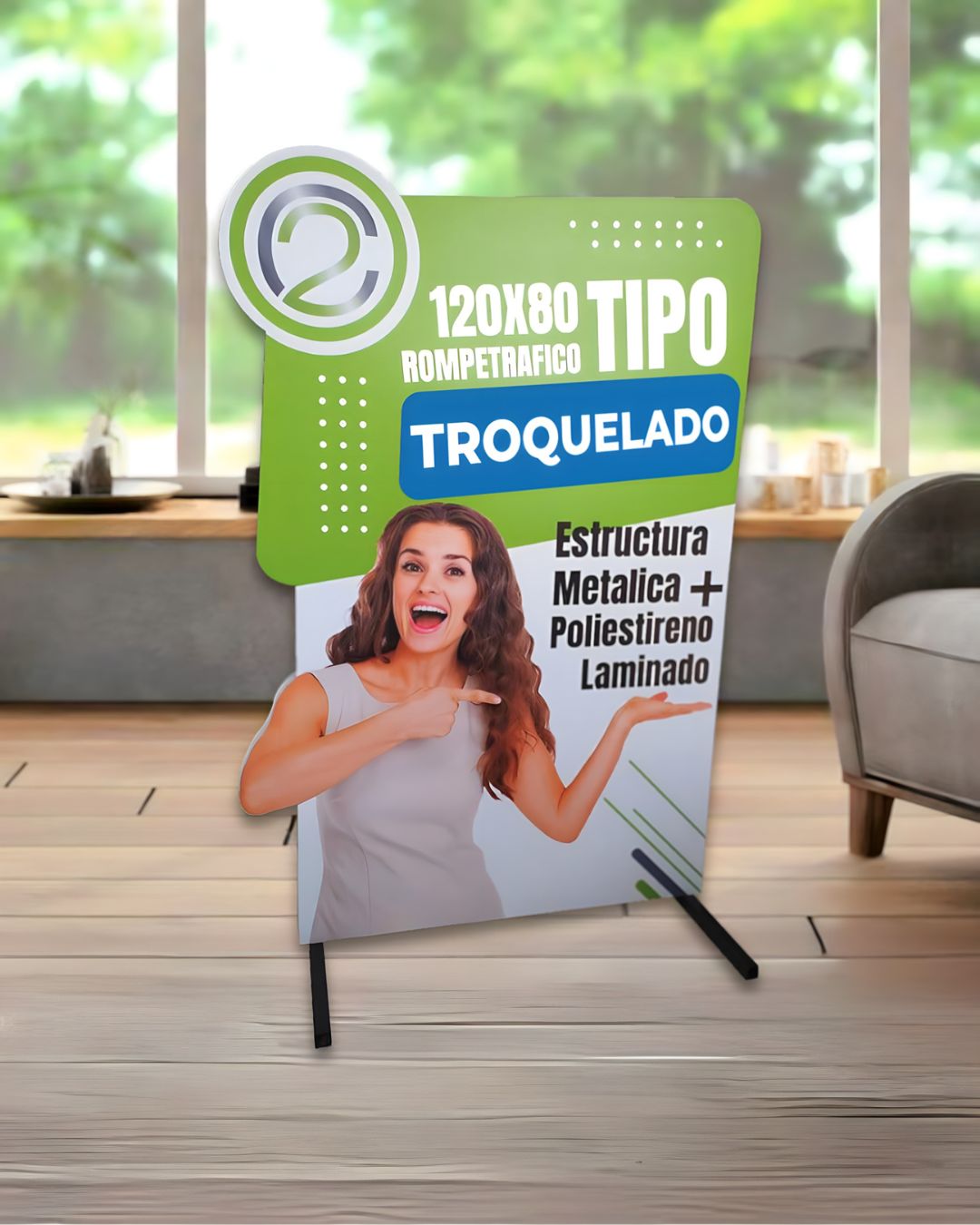 Rompetrafico troquelado con figura personalizada, para promocion de alto impacto