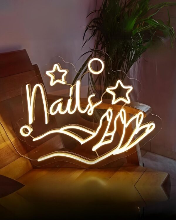 letrero neón nails