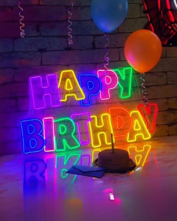Letrero Neón Happy Birthday